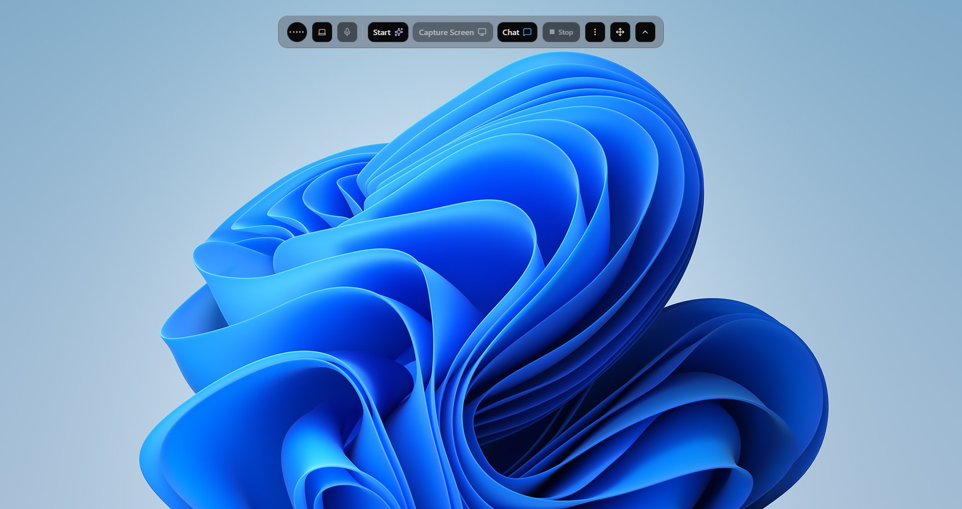 Floating session toolbar with Start, Capture Screen, Chat, and Stop controls